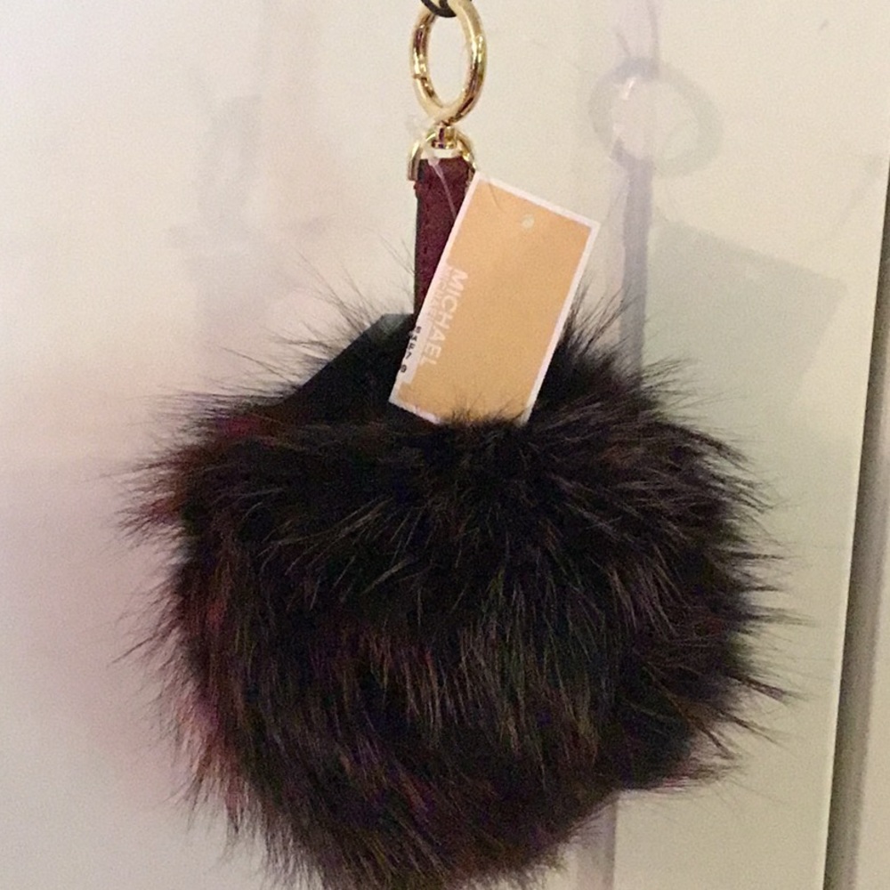 MK’s real fox fur puff keychain